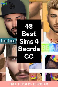 Enhance your male Sims with Sims 4 beards CC, offering a range of facial hair styles to suit any look. Click to see more! Sims 4, Life Is Good, Facial, Hair Styles, Hair