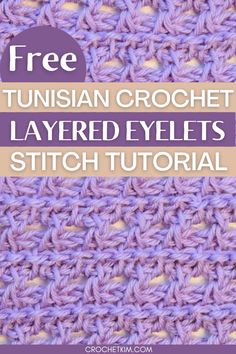 the finished crochet pattern with text overlay that says, free tunisan croche