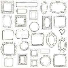 a large collection of frames and other decorative items in black and white, with the words love