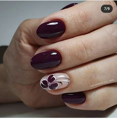 Burgundy Acrylic Nails, Acrylic Nails Almond Shape, Ombre Gel Nails, Plum Nails, Gel Toe Nails, Pink Gel Nails, Hello Nails, Gel Acrylic Nails, Beauty Nails Design