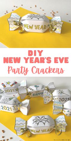 new year's eve party crackers with text overlay