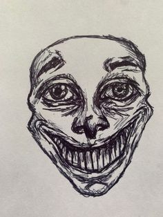 a drawing of a creepy clown's face