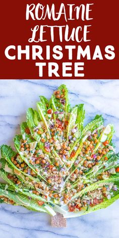 romaine lettuce christmas tree with text overlay