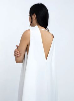 KAAREM - Punica Sleeveless V Back Dress - White Sleeveless Maxi Dress With Back Opening For Night Out, Sleeveless Maxi Dress With Back Opening For Date Night, Date Night Sleeveless Maxi Dress With Back Opening, Sleeveless Maxi Dress With Keyhole Back, Sleeveless Halter Dress With Cutout Back For Date Night, Sleeveless Maxi Dress With Cutout Back For Date Night, Sleeveless Maxi Dress With Keyhole Back For Date Night, Chic Dress With Keyhole And Closed Back, Chic Dress With Keyhole Back