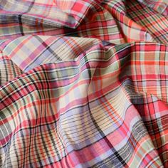 the plaid fabric is very colorful and bright