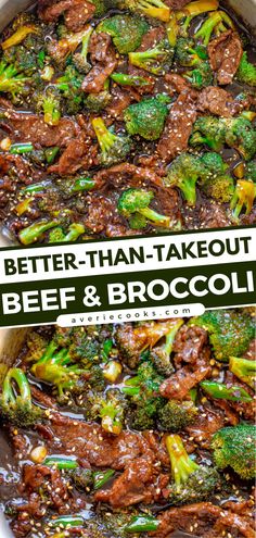 broccoli and beef stir fry with the words better than - takeout beef & broccoli