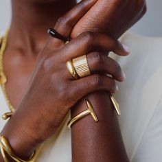 Inspired by soft lines and curvaceous shapes in a sophisticated silhouette, the Wingu Stacking Rings make an impactful statement, effortlessly. Handcrafted by artisans in Kenya from ethically-sourced cow horn and 24k gold plated brass using traditional techniques. This item is made from natural materials meaning it is one-of-a-kind and color may vary. Handcrafted in brass and ethically sourced horn by artisans in Kenya. Gold products are 24k gold plated brass and match our brass style in color a Innovation And Entrepreneurship, Accessory Inspo, Brass Rings, Cow Horns, Organic Forms, Unique Vases, Ring Stack, Tropical Party, Dope Jewelry