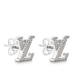 LOUIS VUITTON® - Lv Iconic Earrings - Palladium Louis Vuitton Jewellery, Lv Earrings, Lv Jewelry, Louis Vuitton Earrings, Centre Stage, Louis Vuitton Official, Girly Jewelry, Fashion Books, Up Girl