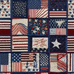 an american flag quilt with stars and stripes