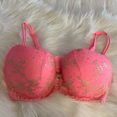 Victorias Secret Padded Bra. New But No Paper Tag. Pink Underwire Bra For Party, Party Pink Bra With Padded Cups, Pink Padded Party Bra, Pink Fitted Underwire Bra, Fitted Pink Underwire Bra, Pink Party Bra For Summer, Summer Party Pink Bra, Victoria's Secret Pink Bra With Built-in Bra, Victoria's Secret Pink Bra For Spring