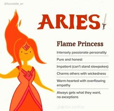 an advertisement for the aries flame princess