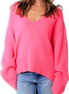 Pink Sweater Trendy Oversized V-neck Sweater, Oversized V-neck Sweater For Spring, Cozy Oversized V-neck Sweater With Long Sleeves, Trendy Pink V-neck Sweater, Pink V-neck Sweater For Winter, Spring V-neck Long Sleeve Sweater, Pink Oversized Long Sleeve Sweater, Trendy Oversized V-neck Long Sleeve Sweater, Pink Long Sleeve V-neck Sweater