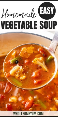 Vegetable Soup Recipe Best Vegetable Soup, Easy Veggie Soup, Spicy Vegetable Soup, Best Vegetable Soup Recipe, Healthy Vegetable Soup, Chicken And Vegetable Soup, Homemade Vegetable Soup