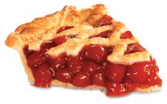 a piece of pie with cherries on it