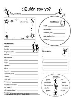 the spanish language worksheet for children to learn with their own words and pictures