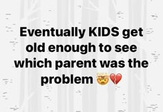 the text reads, eventually kids get old enough to see which parent was the problem