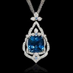 Diamond Blue Topaz and Sapphire 18k White Gold Pendant Diamond Cross Necklace Gold, Bijoux Art Nouveau, Sparkling Jewelry, White Gold Pendant, Diamond Jewelry Necklace, Diamond Cross Pendants, Jewellery Ideas, Gold Chain Jewelry, White Gold Jewelry