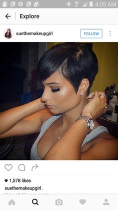 Women Hair Cuts, Black Hair Short Cuts, Black Hairstyle, Black Women Hair, Black Fitness