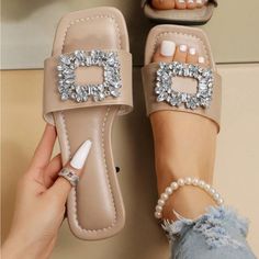 Super Cute And Stylish Ships In 5-10 Business Days Tags: #Shoes #Heels #Party #Newyears #Holiday #Sandals #Gold #Beautiful #Glitter Shein Sandals, Women Flat Sandals, Pretty Sandals, Cute Shoes Heels, Elegant Sandals, Summer Black Dress, Stunning Shoes, Women Slippers, Pink Sandals