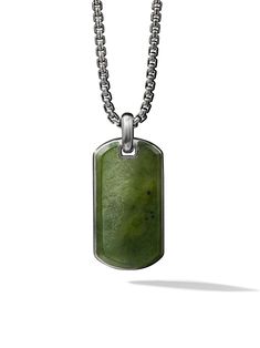 David Yurman Exotic Stone Nephrite jade 35mm tag - Ssbnj Power Of Nature, David Yurman Jewelry, Nephrite Jade, Tassel Jewelry, Stone Collection, Jade Jewelry, Mens Green, American Jewelry, David Yurman