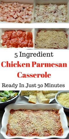 five ingredient chicken parmesan casserole in just 30 minutes