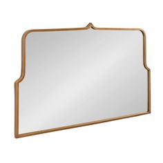 a mirror that is made out of wood and has gold trimmings on the edge