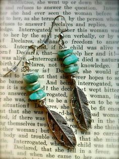 Anting Manik, Earrings Inspiration, Feather Earrings, Turquoise Earrings, Jewelry Projects, Diy Earrings, Cute Earrings, Turquoise Jewelry