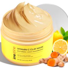 PRICES MAY VARY. Revitalize Your Skin with a Clay Mask for Face: Experience the rejuvenating benefits of our turmeric face mask & clay face mask, specially formulated to nourish and purify your skin. Our vitamin C clay mask is designed to brighten your complexion, leaving you with a healthy and radiant glow. The clay mask for face is enriched with natural ingredients, including turmeric, known for its antioxidant properties. Say goodbye to dull skin and hello to a refreshed look. The Ultimate Cl Clay Mask Packaging, Face Mask Clay, Vitamin C Face Mask, Face Clay, Mask For Face, Turmeric Vitamins, Turmeric Face, Turmeric Face Mask, Natural Face Mask