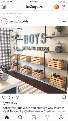 Wall Toys, Toys Room, Organization Wall, Boys Will Be Boys, Boys Playroom, Kid Rooms, Casa Country, Toy Rooms, Boy Bedroom