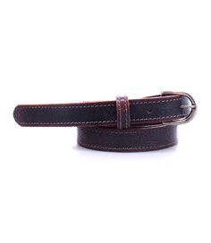 Complete your casual ensemble with the Monae belt. Made of distressed leather for a worn look. This skinny belt is the perfect complement to your form fitting wardrobe. Bed Stu, Bed Frames, Brass Buckle, Distressed Leather, Full Grain Leather, Leather Craft, Black And Red, Wardrobe, Bed