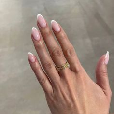 Oval Acrylic Nails, Milky Nails, Simple Gel Nails, Casual Nails, Almond Acrylic Nails, Oval Nails, Neutral Nails, Fire Nails, Classy Nails