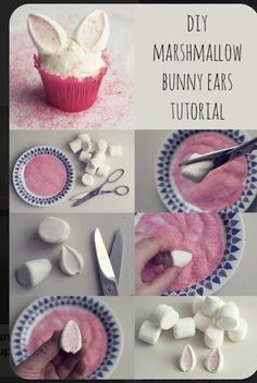 how to make marshmallow bunny ears for cupcakes and other desserts