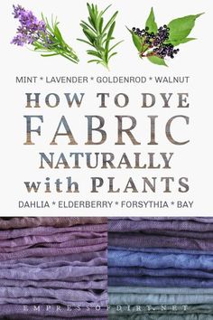 how to dye fabric naturally with plants and herbs for beginners, including lavenders