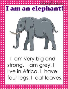 an elephant is shown with the words i am an elephant