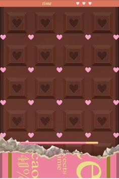 a chocolate bar with hearts on it