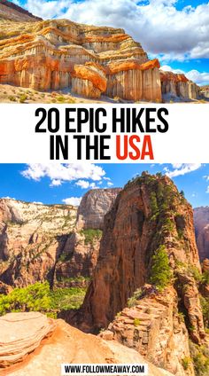 20 Epic Hikes In The USA Usa Road Trips, Usa Hiking, Hiking Places, Spring Hiking, Summer Hike, Visit Usa, Hiking Spots, Beautiful Hikes