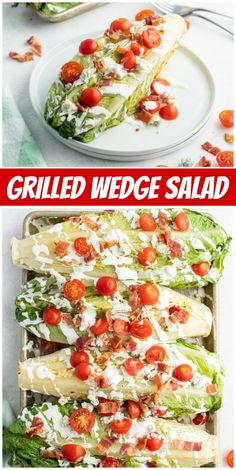 grilled wedge salad with tomatoes and lettuce