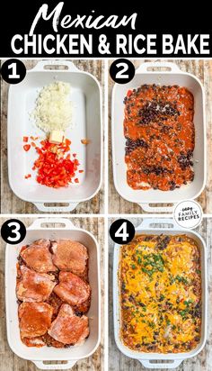 the steps to make mexican chicken and rice bake