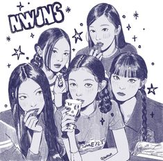 Newjeans Illustration, Bbangsaz Newjeans Fanart, New Jeans Fan Art, New Jeans Art, New Jeans Drawing, New Jeans Fanart, Newjeans Art, Newjeans Fanart, Jeans Drawing