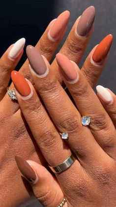 Get inspired with gorgeous fall nail designs that are perfect for both fall and winter seasons. Try these cozy colors and trendy patterns! #fallnails #winternaildesigns #fallnailtrends #winternails2024 Neutral Nail Color, Neutral Nail, Orange Nail Designs, Thanksgiving Nail Designs, Simple Fall Nails, October Nails, Thanksgiving Nails, Fall Nail Art, Design Nail