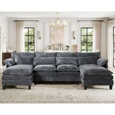 Our sectional sofa is a perfect blend of style and comfort. It features double recliners, providing you with luxurious relaxation. The design is not only modern but also practical, fitting well in various living room decors. Made with high - quality materials, the sofa offers durability and softness. Whether you're unwinding after a long day or entertaining guests, this sectional sofa will be the centerpiece of your living space. It gives you ample seating space and the double recliners add an e Pillows For Living Room, Velvet Couch, Modular Sectional Sofa, Modular Sectional, Living Room Grey, Entertaining Guests, The Double, Sectional Sofa, Sofa Couch