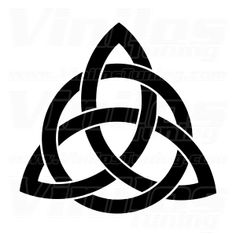 a black and white celtic symbol with two intertwined circles in the shape of a heart