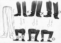 a drawing of different types of legs and feet