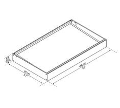 a drawing of a drawer with measurements