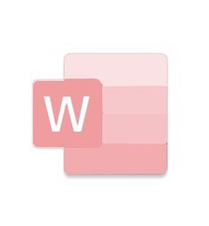 a pink card with the letter w on it's front and back side, in white