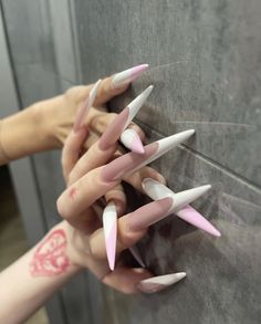 Long Stiletto Nails Designs Unique, Stilleto Nails Designs, Long Stiletto Nails, Sharp Nails, Long Stiletto, Punk Nails, Long Acrylic, Nails Only, Nail Jewelry