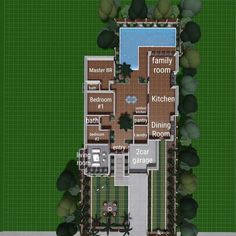 an aerial view of a house with lots of trees