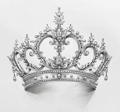 a drawing of a tiara on a white background