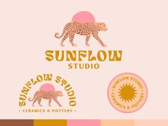 the sunflower studio logo is shown with an image of a cheetah on it