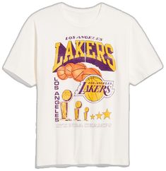 the los lakers t - shirt is shown in white